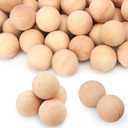 50 Pack Wooden Balls for Crafts - 1.5 Inch Multipurpose Unfinished Round Wood Spheres, DIY Decorative Crafting Balls, Suitable for Art Projects and Home Decoration