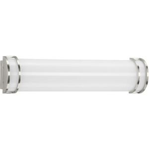 Progress Lighting LED Bath Light Collection 24" White Shade Modern Bath Vanity Light Brushed Nickel