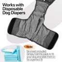 Lelepet Dog Diapers Female Washable, Reusable Puppy Doggie Pet Panties for Dogs in Heat, Adjustable Dog Diapers with Suspenders for Small Medium Large Dogs in Heat, Period, Incontinence, Grey XL
