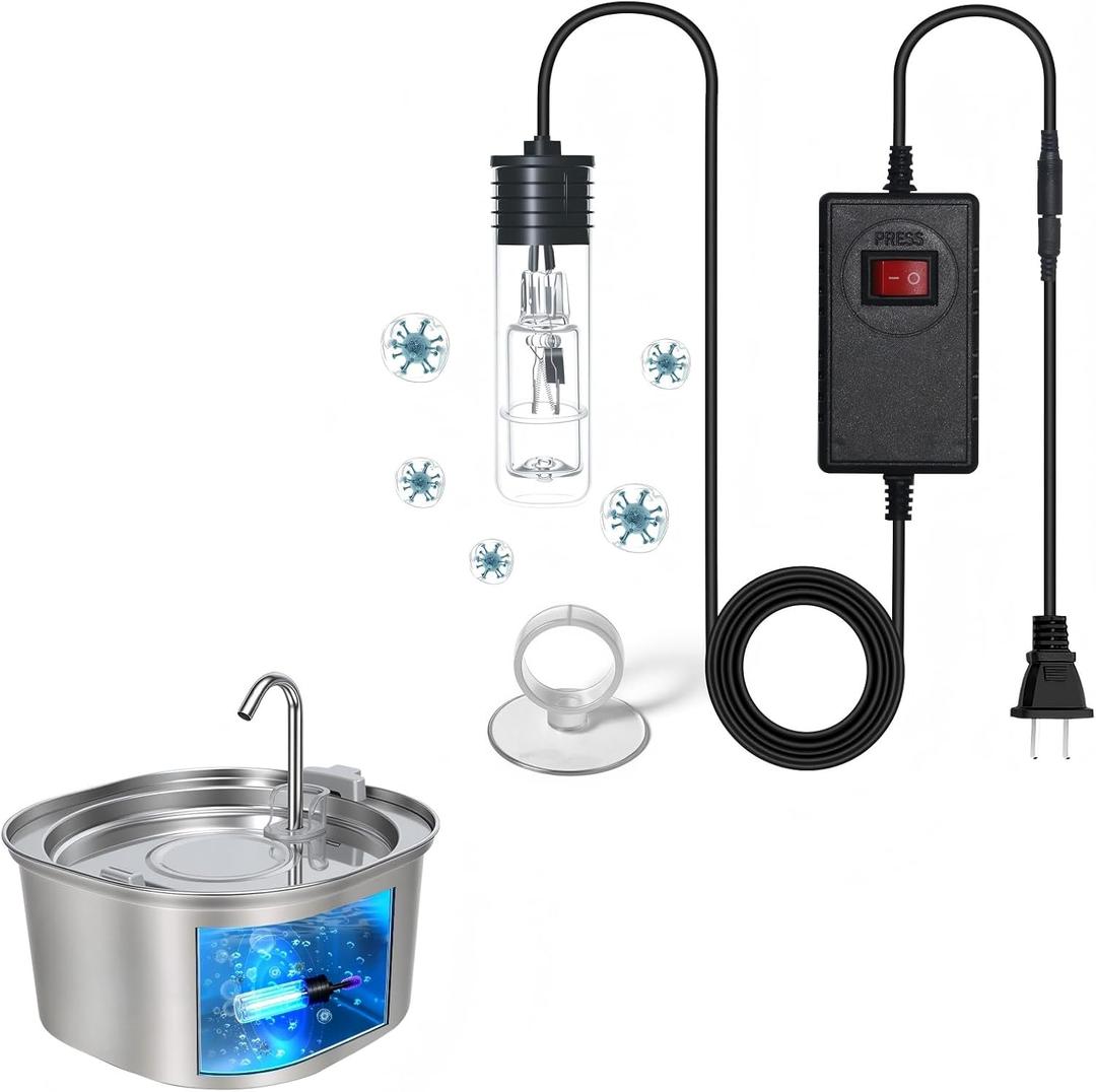 COOSPIDER Pet Fountain Light 3W 12V Mini Submersible Clean Green Lamp Waterproof for Cat/Dog Water Fountain Pet Drinking Safe & Healthy from 33oz/1L to 169oz/5L