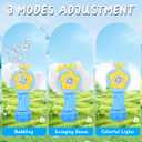 Bubble Machine for Kids, Angel Rechargeable Handheld 20000+Bubbles 3 Modes with Colorful Lighting Automatic Bubble Machine for Kids Toys Party Outdoor Gifts Boys (Blue)