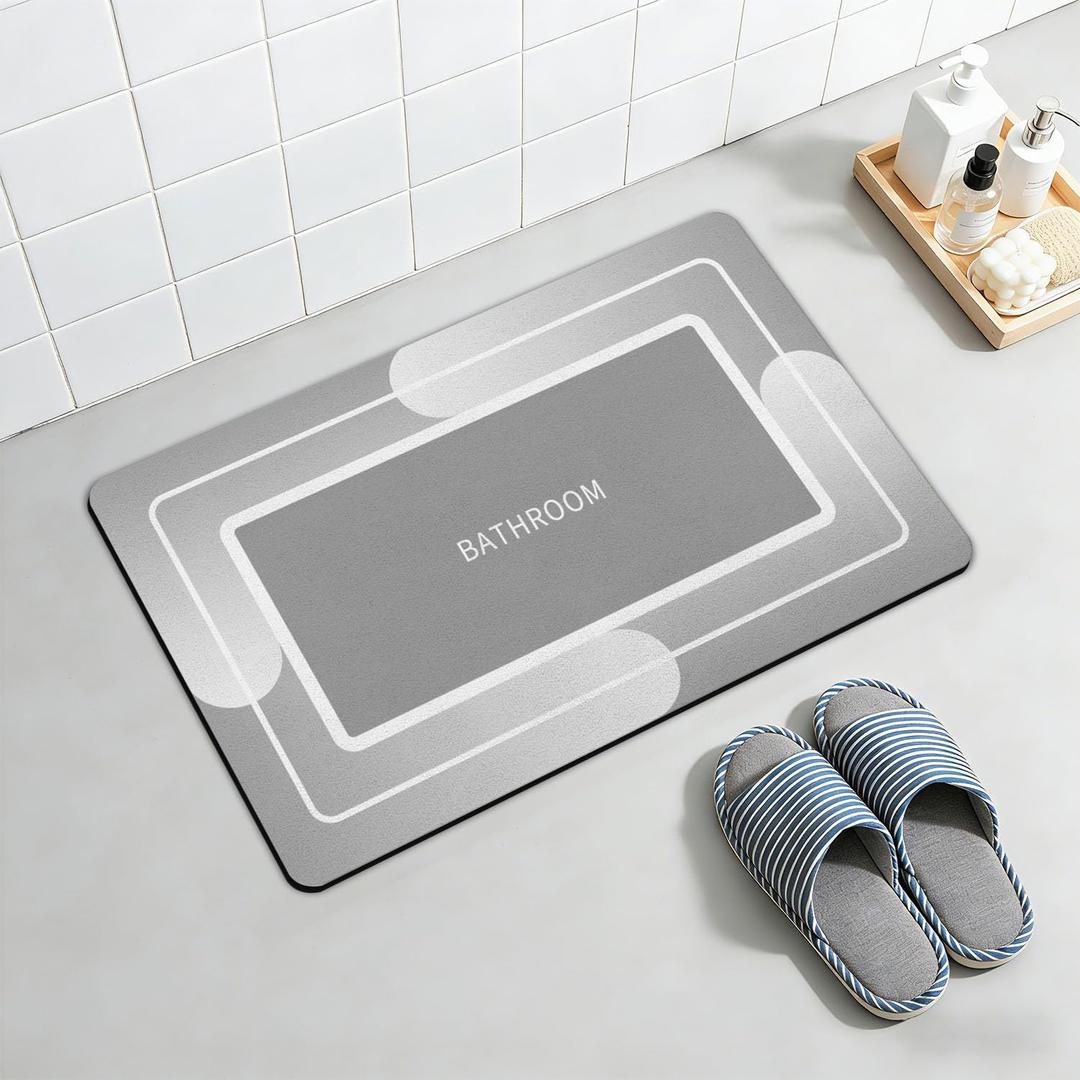 2 x jkddrep Non-Slip Bath Mat, 16x24 Inch Quick Drying Rubber Backing Rug