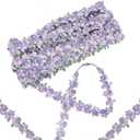 GORGECRAFT 5 Yards Flower Trim Ribbon Purple Flower DIY Lace Applique Sewing Craft Lace Edge Trim for Wedding Dresses Embellishment DIY Party Decor Clothes