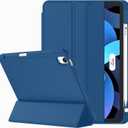 ZryXal iPad Air 11 Inch Case M4 2026/ M3 (2025)/ M2 (2024), iPad Air 5th (2022)/ 4th Generation (2020) 10.9 Inch - Smart Cover with Pencil Holder and Soft TPU Back, Auto Wake/Sleep(Navy Blue)