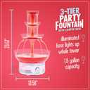 Nostalgia Countertop Retro Lighted Party Beverage Fountain 1.5 Gallon Capacity, 3-Tiered Cascading Tower with LED Base - Perfect for Punch, Juice, Wine, Champagne & More