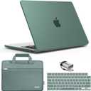 IBENZER Compatible with MacBook Air 13 inch case 2026 2025 2024 2023 2022 M4 A3240 M3 A3113 M2 A2681, HardShellCase & Sleeve & KeyboardCover &Type-C Adapter, Midnight Green, KK-MTGN+3