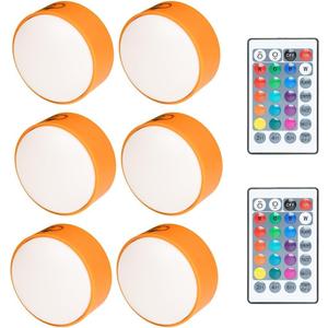 6-Pack Carved Pumpkin Lights with Remote Control  Eerie Glow for Halloween Jack-o'-Lanterns, Weather-Resistant & Easy to Install - Great for Pumpkin Carving Parties