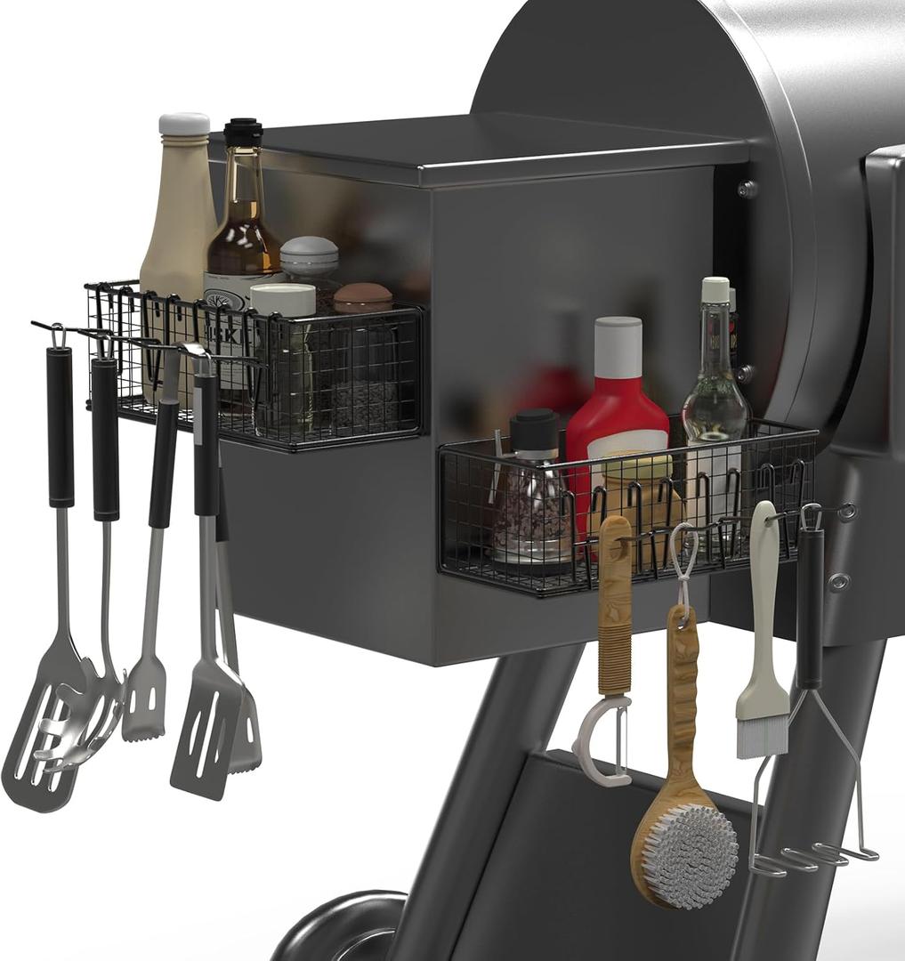 2 Pack of Magnetic Storage Bin for Traeger Grills, Suit for Traeger Ironwood 885, Pro Series 34, Pro Series 22, Pro D2 575, Pro 780, Ironwood 650, Z-Grills, Pit boss