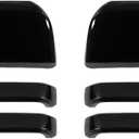 RAZPOY Black Rearview Mirror Cover & Door Handle Covers Kit Compatible with Ford F150 Accessories 2015-2020