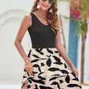 AUSELILY Womens Summer Dresses 2026 Casual Sleeveless Sundress Beach Vacation Flowy Tiered Short Dresses with Pockets (L)