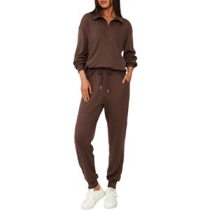 BTFBM Women's 2 Piece Tracksuit Spring Outfits 2026 Long Sleeve Half Zip Sweatshirt Sweatpants Lounge Set Sweatsuits (Medium)