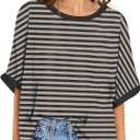 UEU Women Oversized T-Shirt Summer Casual Loose Fit Short Sleeve Basic Tops Workout Gym Tee Shirt (XX-Large)