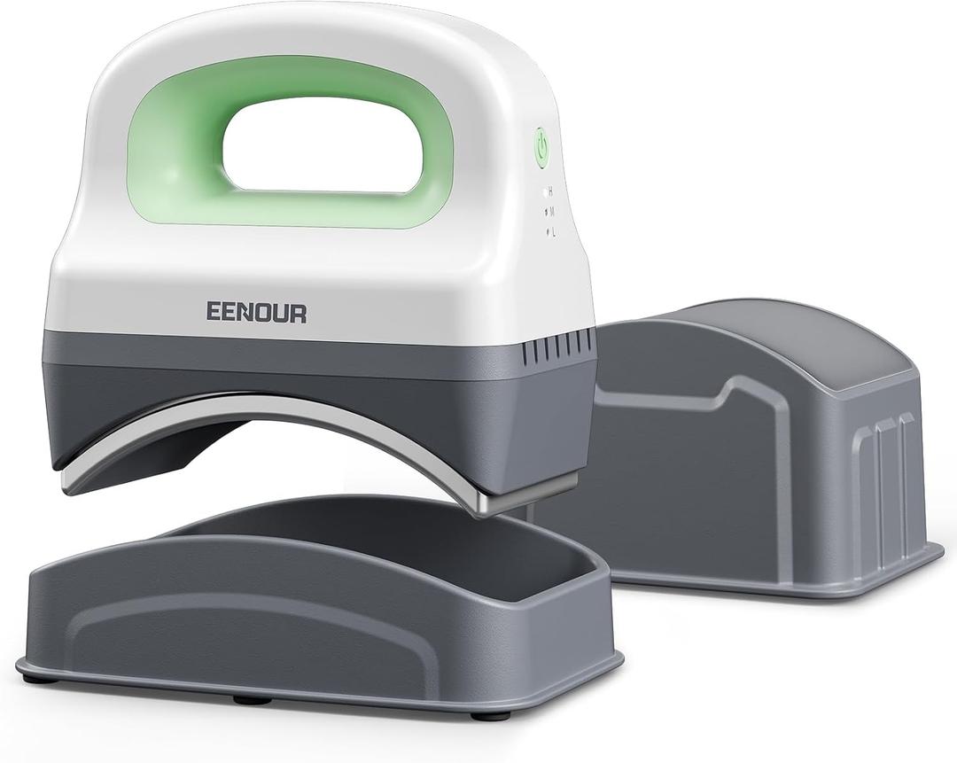 EENOUR Hat Press Machine, Mini Heat Press for Caps with 3 Heating Levels & Auto-Off, Handheld Cap Easy Press with 3"x5.5" Arched Heating Plate for 6-8 Hat Size, 19-26 Girth