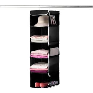 ZOBER Hanging Closet Organizer, 5-Shelf - Hanging Storage Organizer Shelves for Clothes, Towels, Toys - College Dorm Room, Nursery, & Home Closet