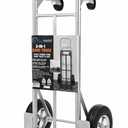 SIMPLI-Magic 2-in-1 Convertible Hand Truck & Dolly - 800 lb Capacity Heavy Duty Folding Platform Cart with Rubber Wheels for Moving Boxes, Furniture & Appliances
