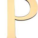 PATIKIL 7.87 Inch 3D Acrylic Alphabet Mirror Wall Stickers Letter P Self-Adhesive Home Decor Letter Sign Art Sticker Decal for DIY Home Decoration Light Gold