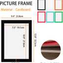 Eco-Friendly A4 Cardboard Photo Frames Set of 6 - Removable Adhesive Ultra-Thin Frames for 21x29.7cm Pictures/Documents,No-Residue Easy Peel for Wall,Glass,Tile (White,Black,Green,Blue,Orange,Red)