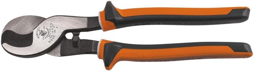 Klein Tools 63050-EINS Electricians Insulated Cable Cutter, Made in USA, Cuts Aluminum, Soft Copper and Communications Cable