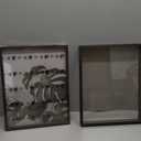 Egofine 11x14 Floating Frames Set of 2, Double Plexiglass Picture Frame, Made of Solid Wood Display Any Size Photo up to 11x14, Wall Mount or Tabletop Standing, Faded Black