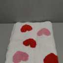 Jenaai Valentine's Day Heart Bath Mat 20 x 32 Inch Non Slip Scalloped Bathroom Rugs Absorbent Washable Coquette Mats for Valentine's Day Home Bathroom Decor(Classic)