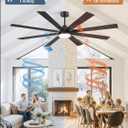 Fanbulous 72 Inch Ceiling Fans with Lights and Remote, Dual-Sided Reversible Blades for Versatile Dcor, Quiet DC Motor, Wide-Angle Customized Brightness & 3CCT, Damp Rated for Indoor/Outdoor Use
