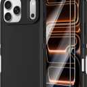 Annymall for iPhone 17 Pro Max Case with Screen Protector, Heavy Duty 3-Layer Drop Protection, Military Grade Shock-Absorbing Rugged Bumper Phone Cases Cover for Apple 17 ProMax 6.9" (Black)