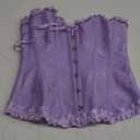Bustier Corset Top for Women | Overbust Lace Up Waist Cincher Shapewear Lingerie (Small, Purple 1)