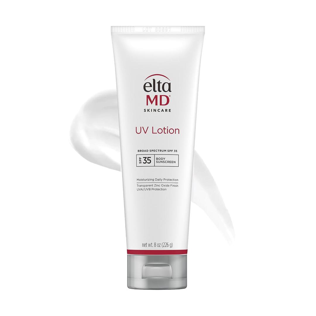 EltaMD UV Lotion SPF 30+ Sunscreen Moisturizer for Face and Body, Mineral Based with Zinc Oxide and Hyaluronic Acid for Sensitive Skin, Non-Greasy & Fragrance-Free.