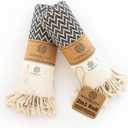 Madamelique Exclusive Hand Towels Set of 2-18 x 40 Inches - Decorative Bathroom Peshtemal Towel for Hand, Face, Hair, Yoga, Tea, Dishcloth, Kitchen and Bath - 100% Pure Cotton (Black)