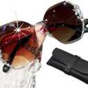 2022 New Woman Sunglasses for Beach Summer with Eyeglass Case, Sunglasses Womens Trendy Fashion Woman Sun Glasses
