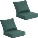 Outdoor Deep Seat Cushions (22"x24") 2 Sets, Water-Resistant Fade Resistant Cushions with Removable Covers & High Resilience Foam with YKK Zippers for Patio Furniture,Deep Teal