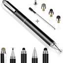 Penyeah Stylus Pen, 4 in 1 Disc Stylus Pens for Touch Screens, High Precision and Sensitivity Universal Capacitive Stylus, Stylist for Tablets,iPhone,iPad,Laptops with 4 Replacement Tips - Black
