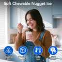 Electactic Nugget Ice Makers Countertop, Soft Crushed Pellet Portable Ice Machine with Auto-Cleaning Function, 35Lbs/24H, One-Click Operation Ice Makers for Kitchen, Office, Home