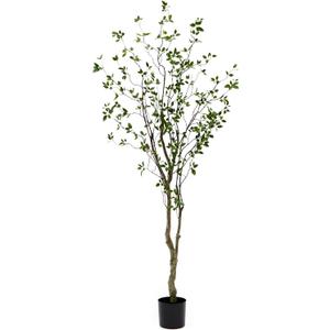 Nearly Natural 8ft Minimalist Artificial Citrus Tree, Faux Greenery for Indoor Living Room Home Decor