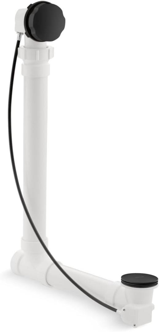 Clearflo 1-1/2" Tub Drain Kit - with Overflow and PVC (Matte Black)