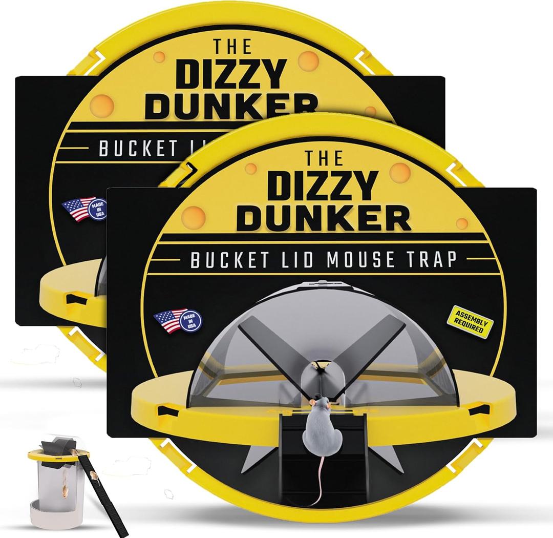 RinneTraps | Dizzy Dunker Bucket Lid Mouse Trap | Made in USA | Multi Catch | Humane | Indoor/Outdoor | 1 Pack
