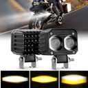 Nilight Motorcycle Driving Lights 2.5 inch White Amber Spot Beam Fog Light LED Pods IP67 Waterproof Auxiliary Offroad Lighting for Motorbike Dirt Bike e-Bike Scooter Snowmobile ATV UTV SUV Truck