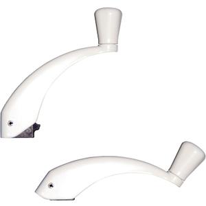 Ideal Security Fold-Down-Handle Window Cranks, Replacement for Standard Casement Window Handles with 11/32" Spline Shaft, White 2 Count, (Pack of 1)