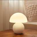 Mushroom Lamp Table Lamp for Bedroom,Desk Bedside Small Lamps for Living Room Night Stands,Mushroom Decor Cute Mini Modern Mid Century Lamps,Unique Aesthetic Home Living Room Decor(White)