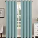 H.VERSAILTEX Premium Blackout Thermal Insulated Room Darkening Curtains for Bedroom/Living Room - Classic Grommet Top (2 Panels, Mineral Blue, 52 Inch by 96 Inch)