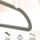 Amazon Basics Slim Velvet Non-Slip Space Saving Suit Clothes Hangers, Sturdy Metal, Gray/Silver, 30-Pack
