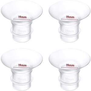 Flange Inserts 19mm 4PCS Compatible with Momcozy M9/M6/M5/S12 Pro/S9 Pro/Medela/Spectra/Bellababy/Lansinoh/eufy/S21 24mm Breast Pump,Reduce 24mm Tunnel Down to Correct Size