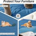 hyha Waterproof Dog Blanket, Soft Pet Bed Blankets, Waterproof Sofa Couch Cover for Dogs Washable, Reversible Pet Couch Covers for Sofa Furniture (52x82 Inch, Navy Blue/Blue)