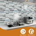 WOWSTAR 10-Sheet Peel and Stick Backsplash Tile for Kitchen, Back Splash Stick On Tiles for Kitchen Wall (Grey and Blue)