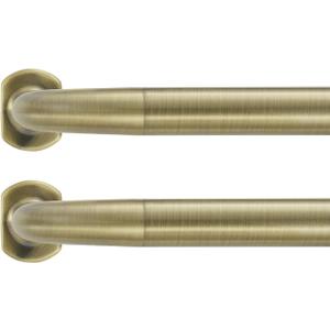 2 Pack 1Inch Diameter Wrap Around Curtain Rods, 28-48Inch Adjustable Length Room Darking Curtain Rods with Aluminum Finials and Brackets, Antique Bronze