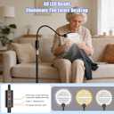 10X Floor Magnifying Glass with Light and Stand,360 Flexible Gooseneck Floor Magnifying Lamp,3 Light Modes,Height Adjustable,Hands Free Magnifier for Reading,Close Work,Craft,Sewing for Seniors