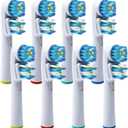 Replacement Brush Heads for Braun Dual Clean Oral-B Electric Toothbrush, Vitality Floss Action, Genius, Smart Series Pro, Triumph, Advance Power & Kids Toothbrush - 8 Pack