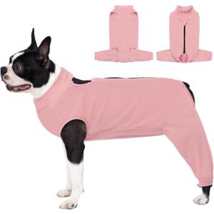 AOFITEE Dog Recovery Sleeve, Anti Licking Large Dog Rear Leg Sleeve for Female Male Dogs, Dog Recovery Suit for Hind Legs, Large Dog Wound Cover for Rear Leg and Abdomen, Dog Cone Alternative, Pink L