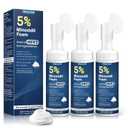 Minoxidil 5% Foam for Men Hair Growth Foam Suitable for Hair Thinning Receding Hairline 3 Bottles 2.11 Ounces Each