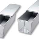 USA Pan Pullman Loaf Pan with Cover, Large w Set of 2 (13 x 4)